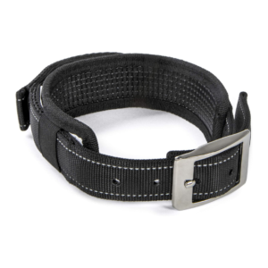 Black Padded Dog Collar with Quick Grab Handle - Extra Large