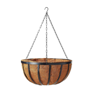 16-Inch Solstice Series Coconut Hanging Basket - Black Planter