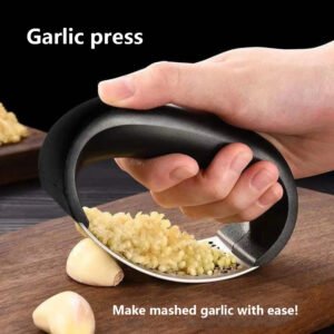 Stainless Steel Garlic Press Crusher - Manual Garlic Mincer Tool