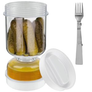 Pickles Jar with Forks - Dry/Wet Dispenser and Juice Separator