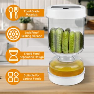 Pickles Jar with Forks - Dry/Wet Dispenser and Juice Separator